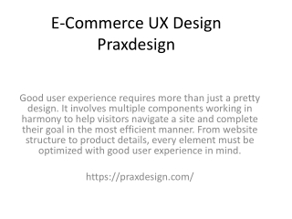 E-Commerce UX Design Praxdesign