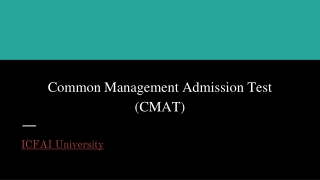 Common Management Admission Test (CMAT) - ICFAI
