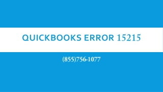 QuickBooks Error 15215