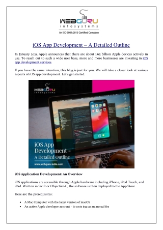 iOS App Development – A Detailed Outline