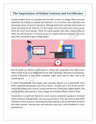 The Importance of Online Courses and Certificates