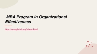 MBA Program in Organizational Effectiveness