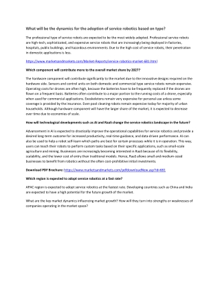 Service Robotics Market with COVID-19 Impact Analysis