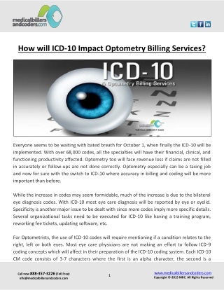How will ICD-10 Impact Optometry Billing Services?
