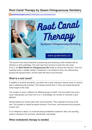 Root Canal Therapy By Queen Chinguacousy Dentistry