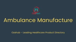 Vendor's List For Ambulance Manufacture