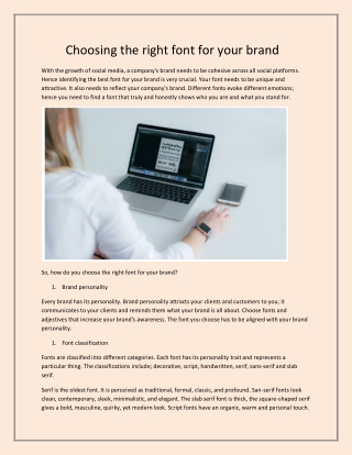 Choosing the right font for your brand