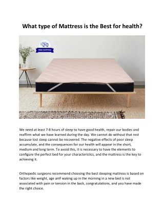 What type of Mattress is the Best for health?