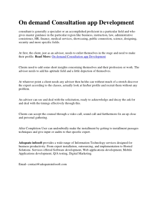 On demand Consultation app Development-converted