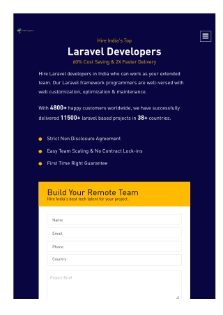 Hire India's Top Laravel Developers