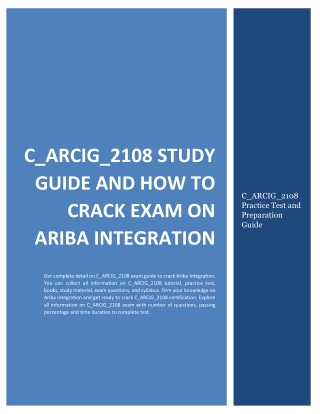 C_ARCIG_2108 Study Guide and How to Crack Exam on Ariba Integration