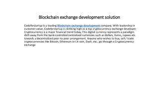 Blockchain exchange development solution