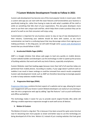 7 Custom Website Development Trends to Follow in 2021