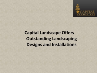 Capital Landscape Offers Outstanding Landscaping Designs and Installations