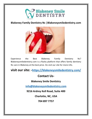 Blakeney Family Dentistry Nc |Blakeneysmiledentistry.com