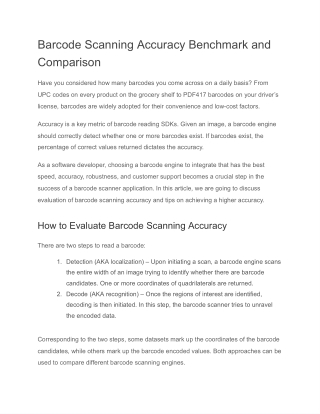 Barcode Scanning Accuracy Benchmark and Comparison