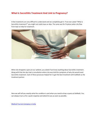 What Is Sacroiliitis Treatment And Link To Pregnancy