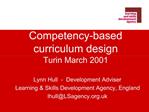 Competency-based curriculum design Turin March 2001