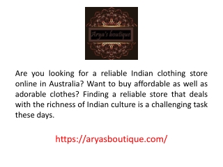 Indian Boutique Online