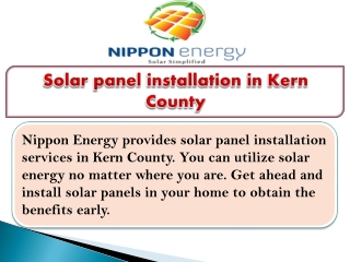 Solar panel installation in Kern County