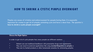 How to Shrink a Cystic Pimple Overnight