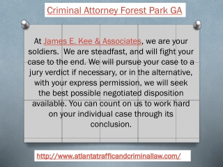 Criminal Attorney Forest Park GA