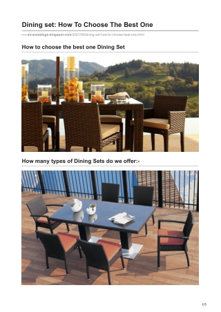 How many types of Dining Sets do we offer?