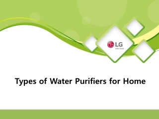 Types of Water Purifiers for Home