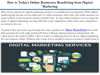 How is Today’s Online Businesses Benefitting from Digital Marketing