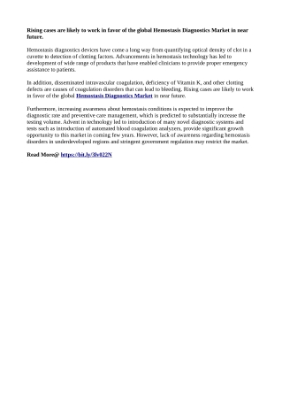 Hemostasis Diagnostics Market - pdf