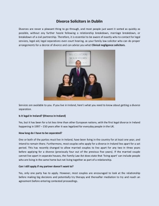 Divorce Solicitors in Dublin