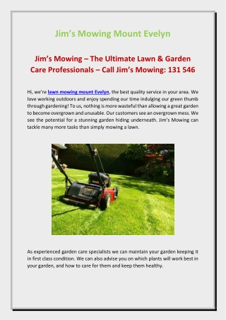 Lawn Mowing Mount Evelyn