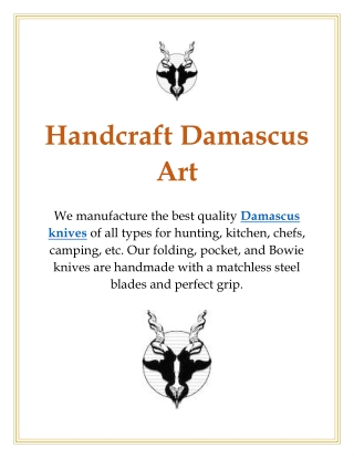 Handcraft Damascus Art
