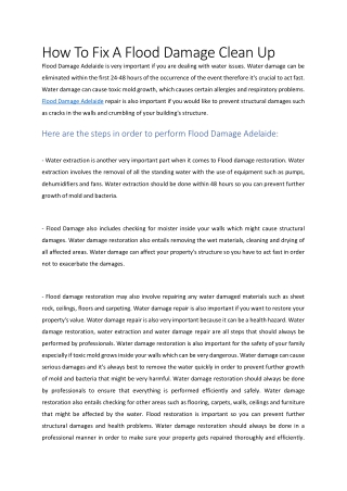 How To Fix A Flood Damage Clean Up-converted