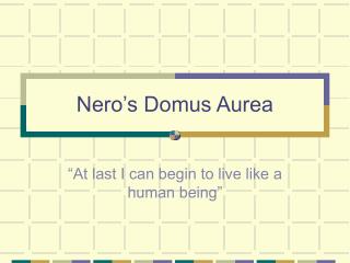 Nero’s Domus Aurea
