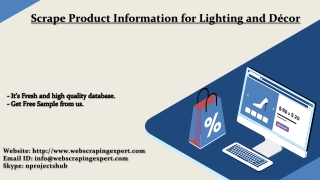 Scrape Product Information for Lighting and Décor