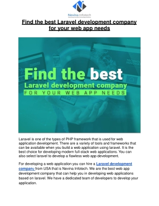 Find the best Laravel development company for your web app needs