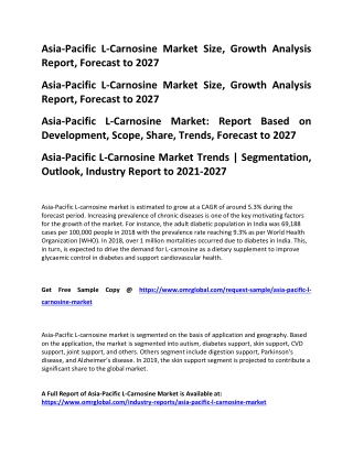 Asia-Pacific L-Carnosine Market