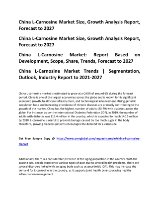 China L-Carnosine Market
