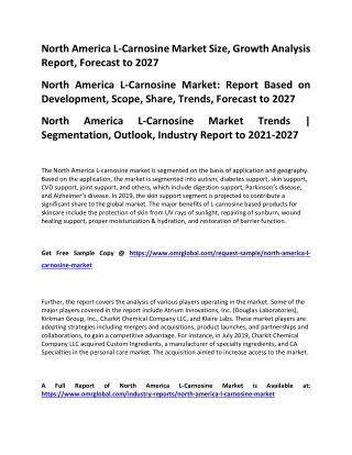 North America L-Carnosine Market