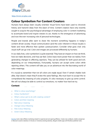 Colour Symbolism For Content Creators