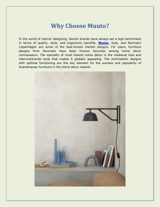 Why Choose Muuto?