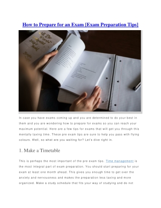 How to Prepare for an Exam [Exam Preparation Tips]
