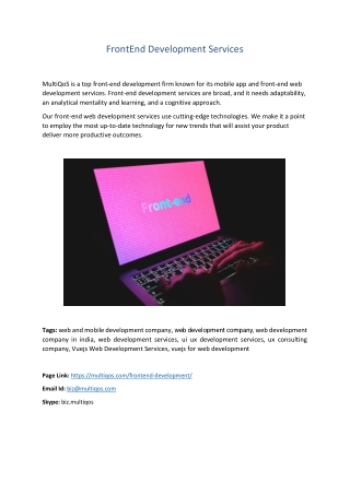 FrontEnd Development Services