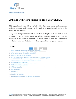 Embrace affiliate marketing to boost your UK SME