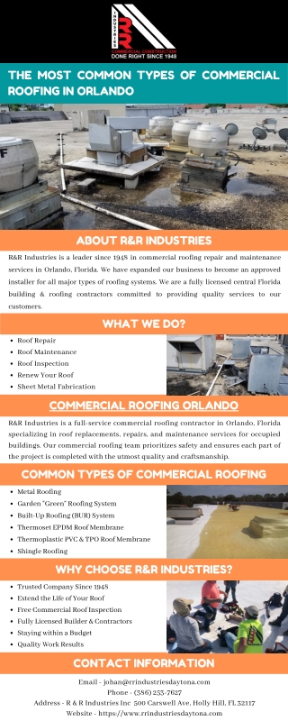 The Most Common Types of Commercial Roofing in Orlando