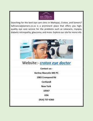 Croton Eye Doctor | Hudsoneyes.com