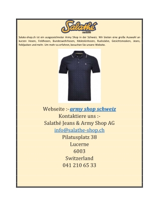 Army Shop Schweiz  Salathe-shop.ch