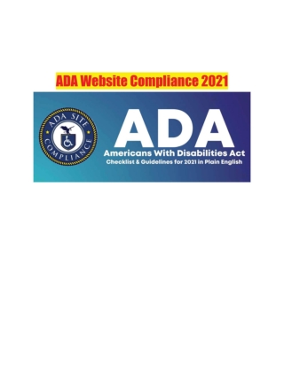 ADA Website Compliance 2021