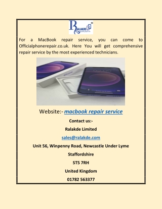 Macbook repair service  | Officialphonerepair.co.uk